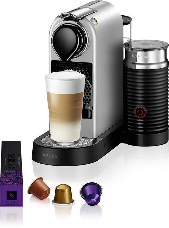 Krups Nespresso Citiz & Milk XN761B - Koffiecupmachine - Zilver - Met Melkopschuimer - Compact - Retro Design