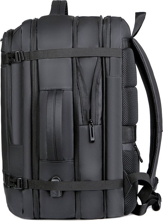 Stevige multifunctionele laptoptas / schooltas - laptop tot 15,6 inch - water afstotend, meerdere vakken - met usb aansluiting - Zwart