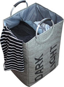 TDR Stevige waszak 80L met 2 vakken - Donker Grijs