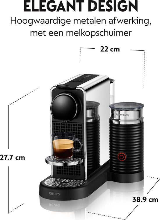 Krups Nespresso Citiz Platinum & Milk XN630D - Koffiecupmachine - Stainless Steel