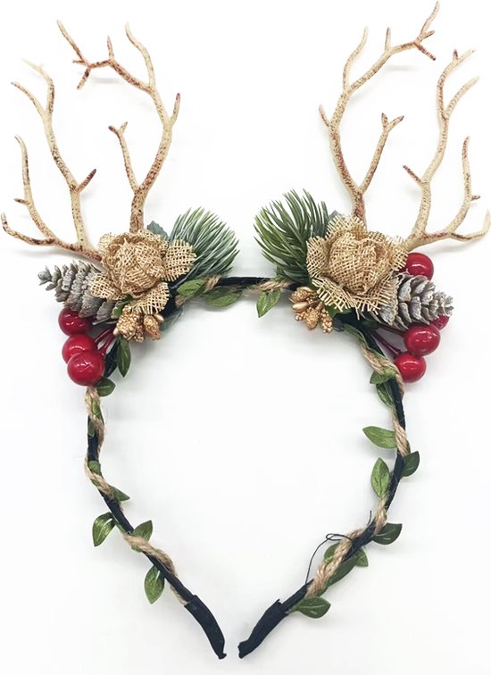 Prachtige Handgemaakte kerst Haarband met dennenappels- en B