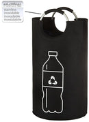 Zwarte Oxford doek ring handvat bedrukte fles 90L met handvat 38*79CM volledige ring handvat