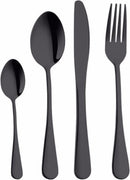 24-delige roestvrijstalen bestekset - 6 personen - zwart