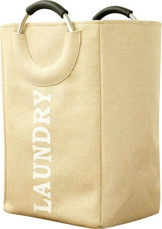 TDR - opvouwbare hand geweven Oxford stoffen wasmand - 42 liter - Beige