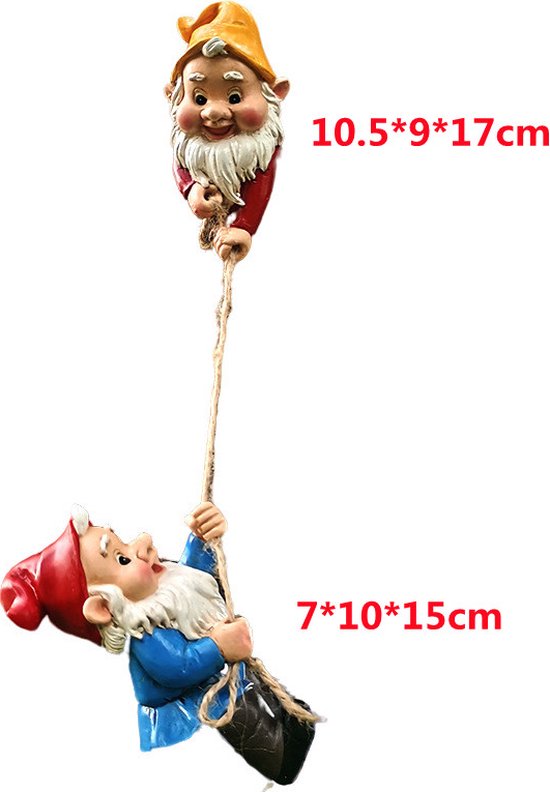 Klimmende Kabouters- Een Magisch Tuinornament en Creatief Geschenk voor Binnen en Buiten