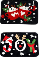 2 stuks Luxe Kerst Vloerkleden– Feestelijke Design – Antislip, Zacht en Waterabsorberend -40x60 cm