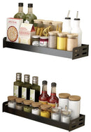 Kruidenrek / Opbergrek - RVS - Perforatievrij aan de muur gemonteerd - 50x13x6 cm - Zwart
