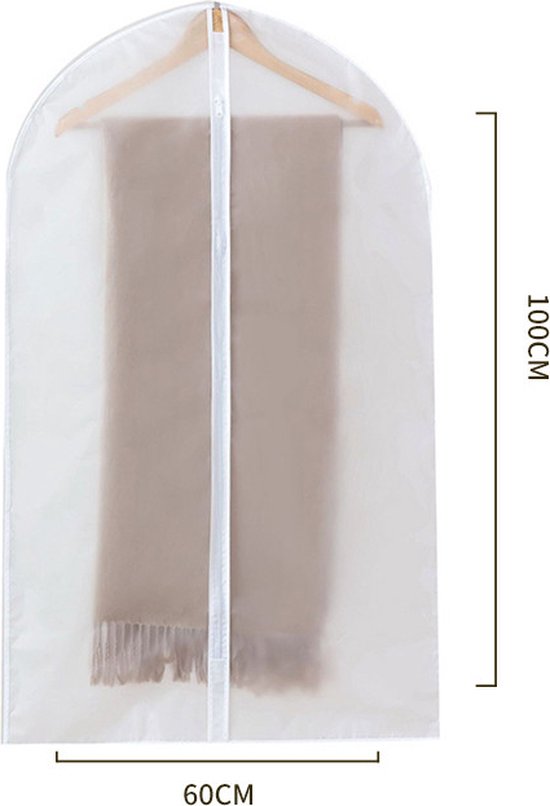 6 Stuks transparante stofhoezen voor kleding met Rits - Kled