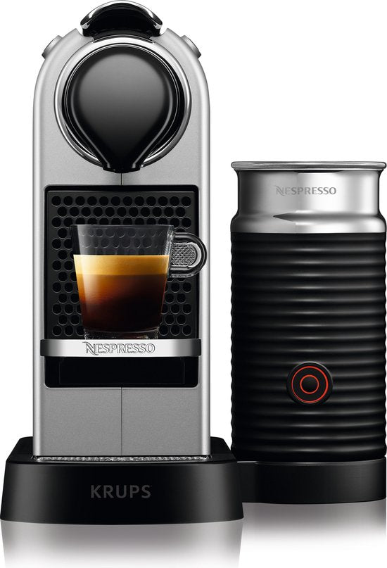 Krups Nespresso Citiz & Milk XN761B - Koffiecupmachine - Zilver - Met Melkopschuimer - Compact - Retro Design