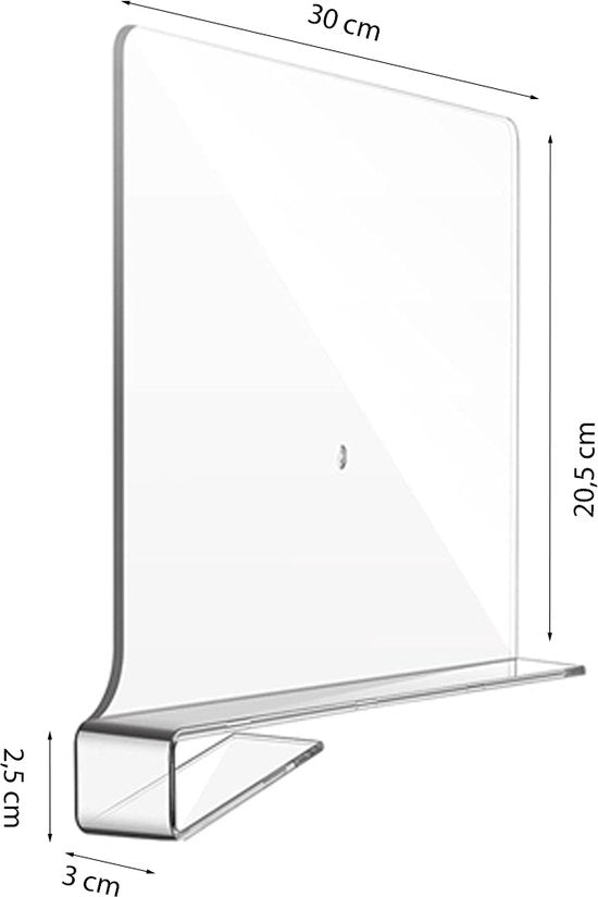 Plankverdeler 4 stuks transparant - Kledingkast & Boeken