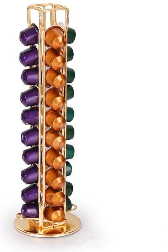 TDR-Draaibare capsulehouder - Geschikt voor Nespresso en compatible Capsules - 40 stuks -goud