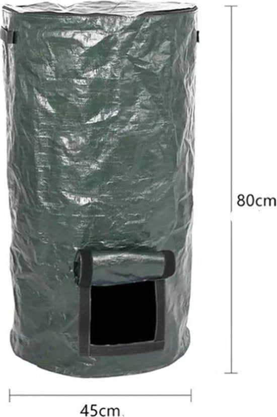 TDR-compostzak met grote capaciteit voor tuin - 45 x 45 x 80 cm - 162 Liter - donkergroen