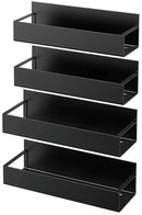 4-in-1 Magnetisch Kruidenrek Set – RVS – Perforatievrij – Wandmontage – Zwart – Keuken Organizer