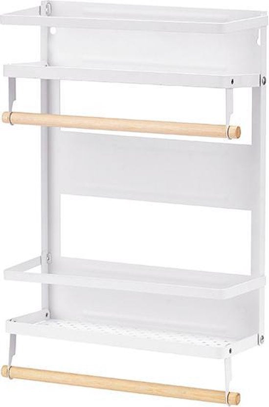 TDR - Multifunctioneel Ophangbaar Keukenrek of badrek- multifunctioneel organiser - 3 lagen Magnetisch - Wit