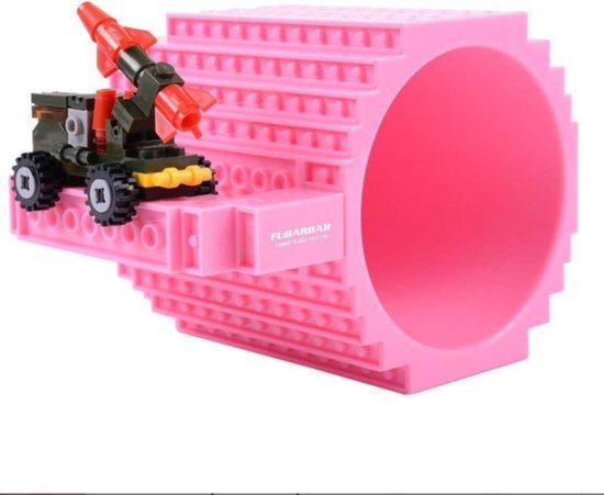 Lego Bouwsteen Mok Donker Roze 350ml