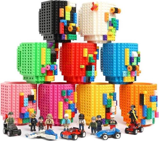 Lego Bouwsteen Mok Donker Roze 350ml