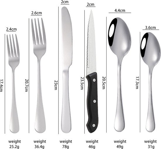 Bestekset van Roestvrij Staal Zilverkleurig 36-delig