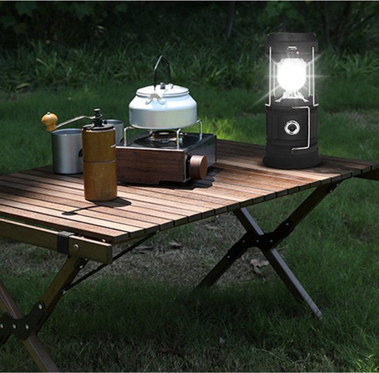 Xtraworks Solar LED campinglamp met handvatten - mat zwart