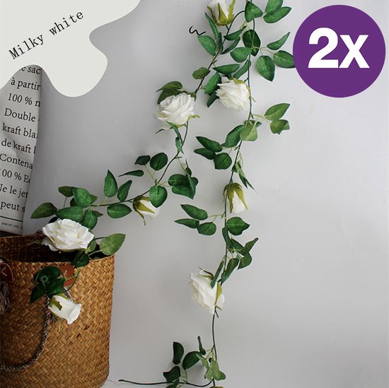 Rozen Slinger kunstbloemen balkon decoratie 145cm