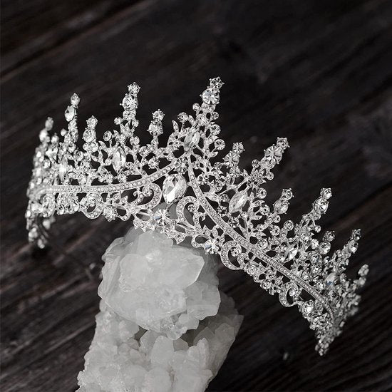 Zilveren Tiara Diadeem - Elegant Haarsieraad