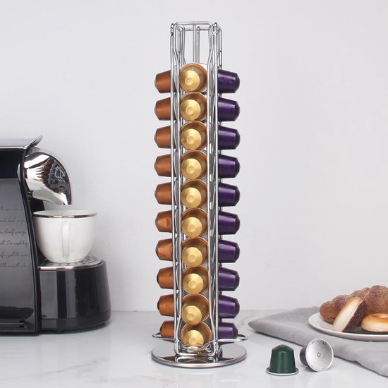 Draaibare capsulehouder Nespresso - Zilver 40 stuks