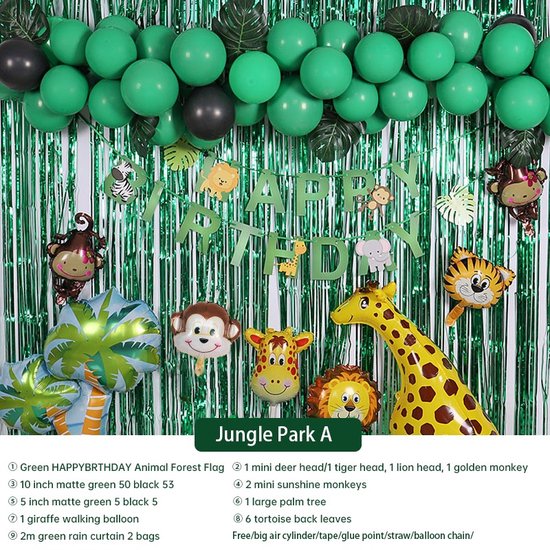 80-delige Jungle thema feestje ballonnen