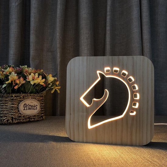 Nachtlamp met LED verlichting en paard figuur