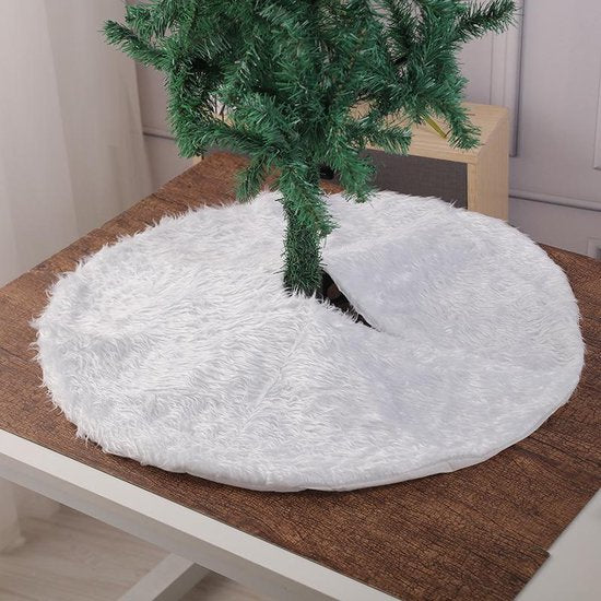 Duurzame Pailletten Kerstboom Rok - 122cm, Wit