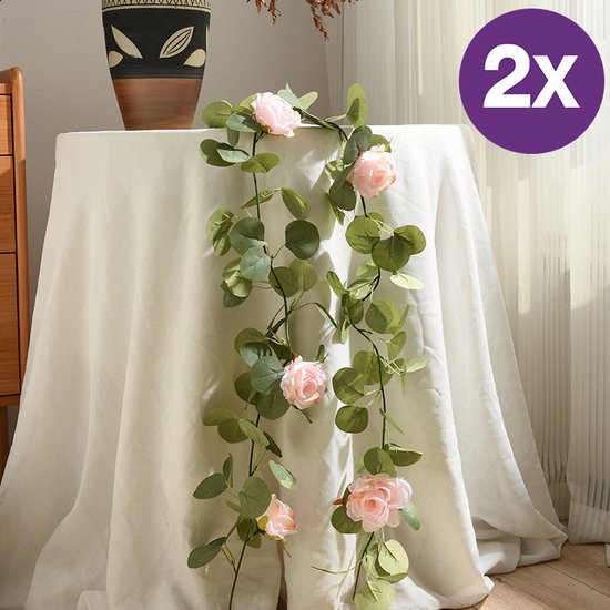 Rozen Slinger Kunstbloemen 145cm Klimroos Roze