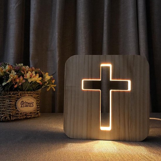 Tafellamp - LED, 19cm - Houten