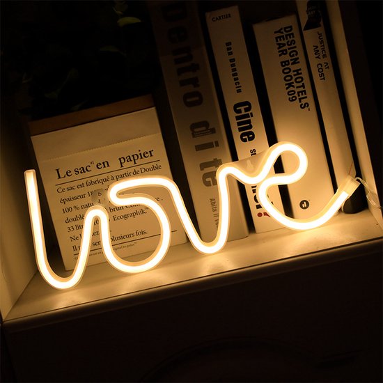 Decoratieve LED-neonverlichting 'love' - Warm Wit