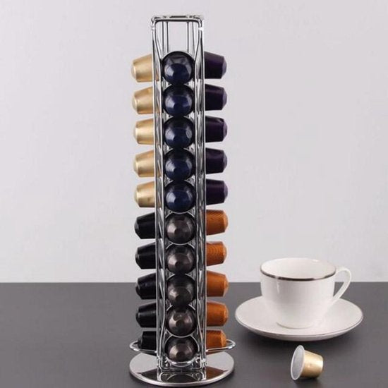 Draaibare capsulehouder Nespresso - Zilver 40 stuks