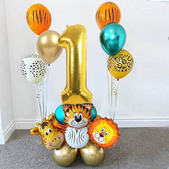 Verjaardag Ballonnen Set 19-delig - Leeftijd 1 - Dieren