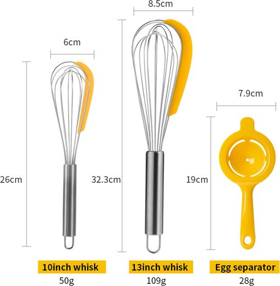 Gardeset van roestvrij staal met eiwitscheider en schraper