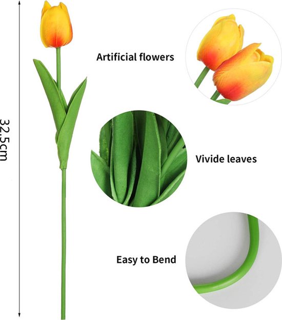 10 Kunst Tulp - Realistisch Oranje