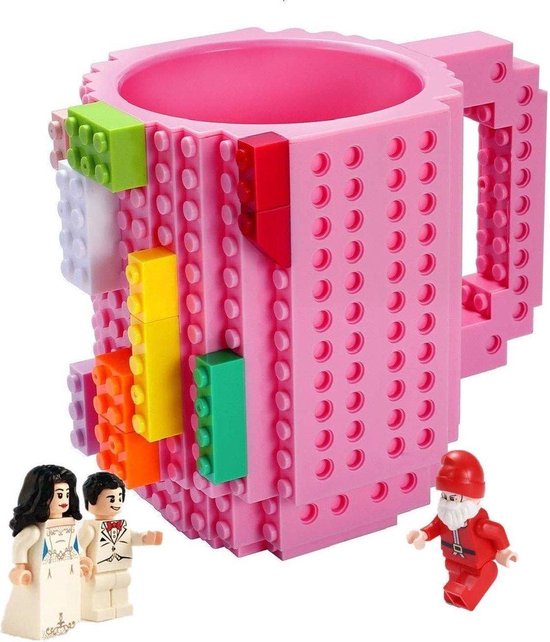 Lego Bouwsteen Mok Donker Roze 350ml