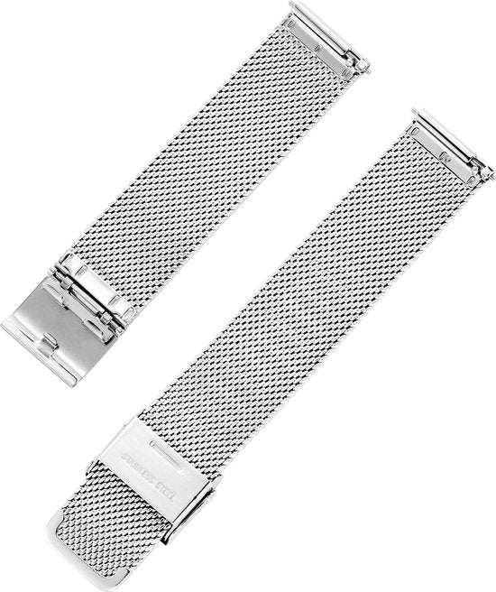 18mm mesh horlogeband zilver