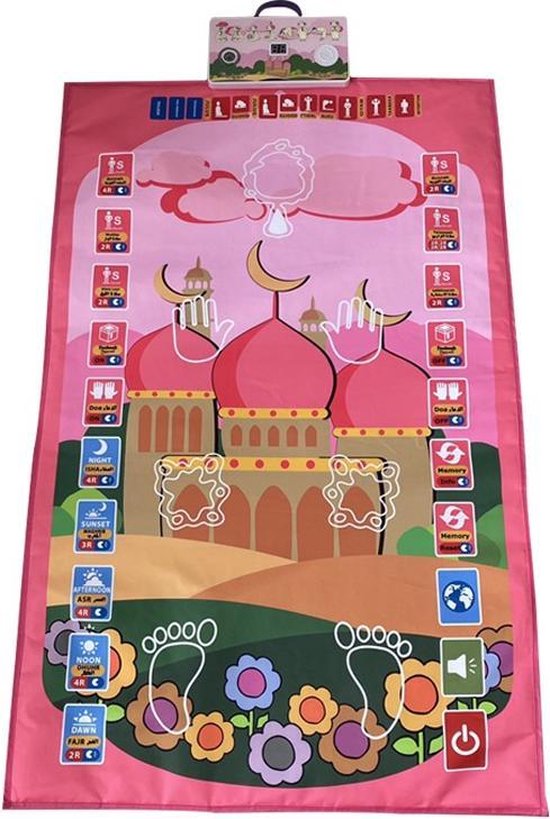 Interactieve gebedsmat kinderen 110x70cm roze